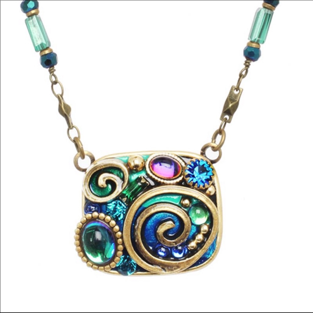 Emerald Square Pendant Necklace